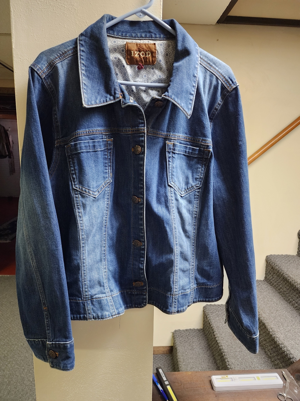 Izod Classic Blue Denim Jacket for Women Sz 2x
